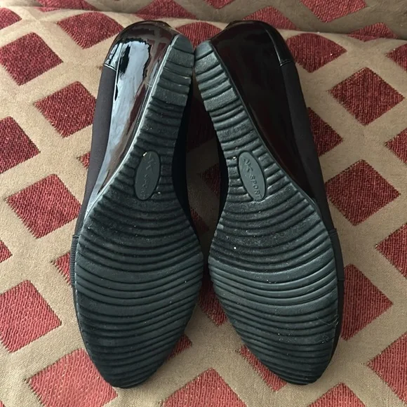 Anne Klein sport woman’s black wedge heel pumps textile upper Aktarence sz 7.5M🌹 - Picture 11 of 17